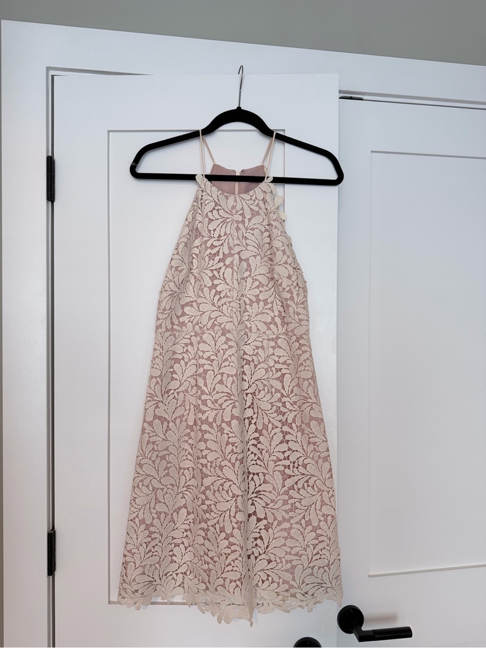 Stylestalker Blush Lace Halter Mini Dress